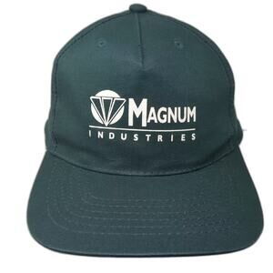 HiT 5 Panel Green White One Size Hat Snapback Magnum Industries Adjustable Cap